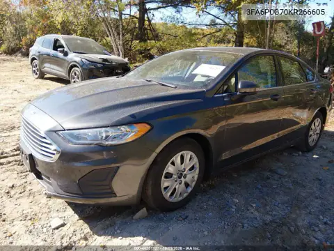 2019 Ford Fusion S VIN 3FA6P0G70KR266605 фото 3
