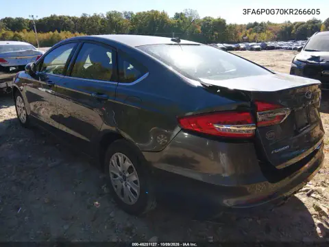 2019 Ford Fusion S VIN 3FA6P0G70KR266605 фото 4