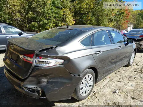 2019 Ford Fusion S VIN 3FA6P0G70KR266605 фото 5