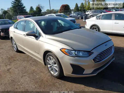 2019 Ford Fusion Hybrid Se VIN 3FA6P0LU6KR196801 фото 2