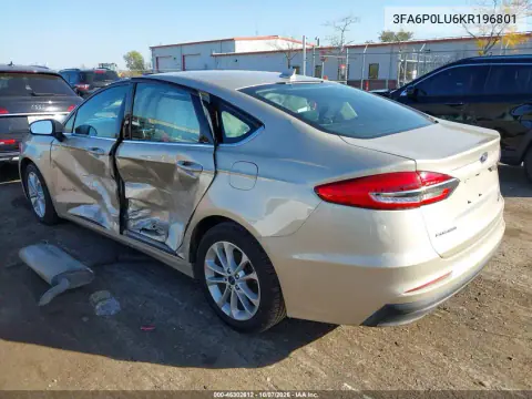 2019 Ford Fusion Hybrid Se VIN 3FA6P0LU6KR196801 фото 4