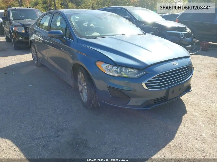 2019 Ford Fusion Se VIN 3FA6P0HD5KR203441 фото 2