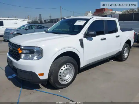 3FTTW8A34RRB31724 — 2024 Ford Maverick, фото 2 с аукциона IAAI, Задняя часть