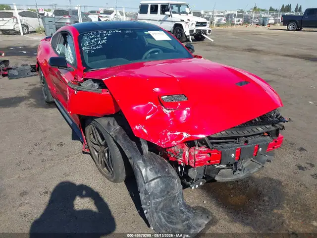 1FA6P8TH0M5120210 — 2021 Ford Mustang Ecoboost Fastback, Передняя часть (Front End), фото до ремонта