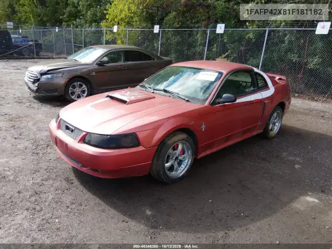 2001 Ford Mustang Gt VIN 1FAFP42X81F181182 фото 2