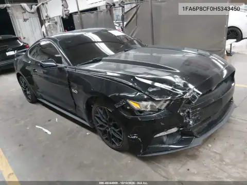 1FA6P8CF0H5343450 — 2017 Ford Mustang, Передняя часть, фото до ремонта