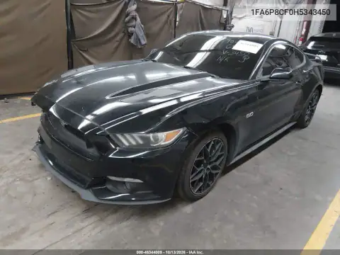 2017 Ford Mustang Gt VIN 1FA6P8CF0H5343450 фото 2
