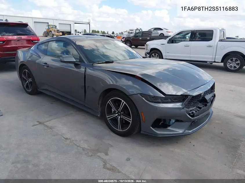 1FA6P8TH2S5116883 — 2025 Ford Mustang, фото 2 с аукциона IAAI, Передняя часть