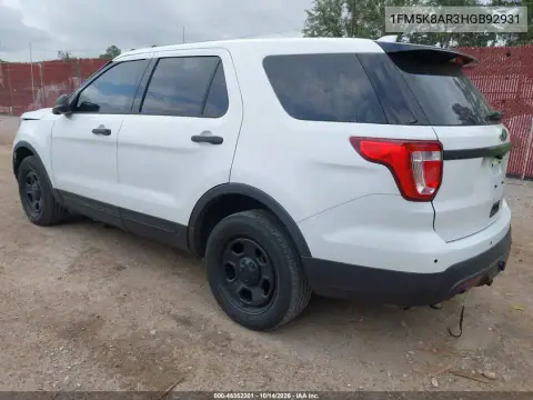 1FM5K8AR3HGB92931 — 2017 Ford Police, фото 4 с аукциона IAAI, Правый бок