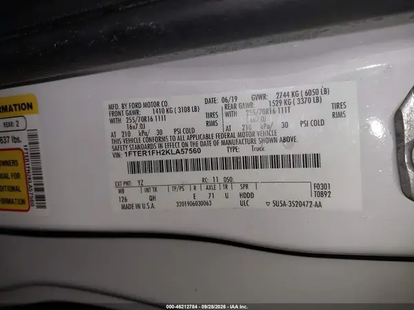 1FTER1FH2KLA57560 — 2019 Ford Ranger, фото 4 с аукциона IAAI, Опрокидывание