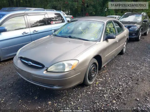 2003 Ford Taurus Se VIN 1FAFP53UX3A107093 фото 2