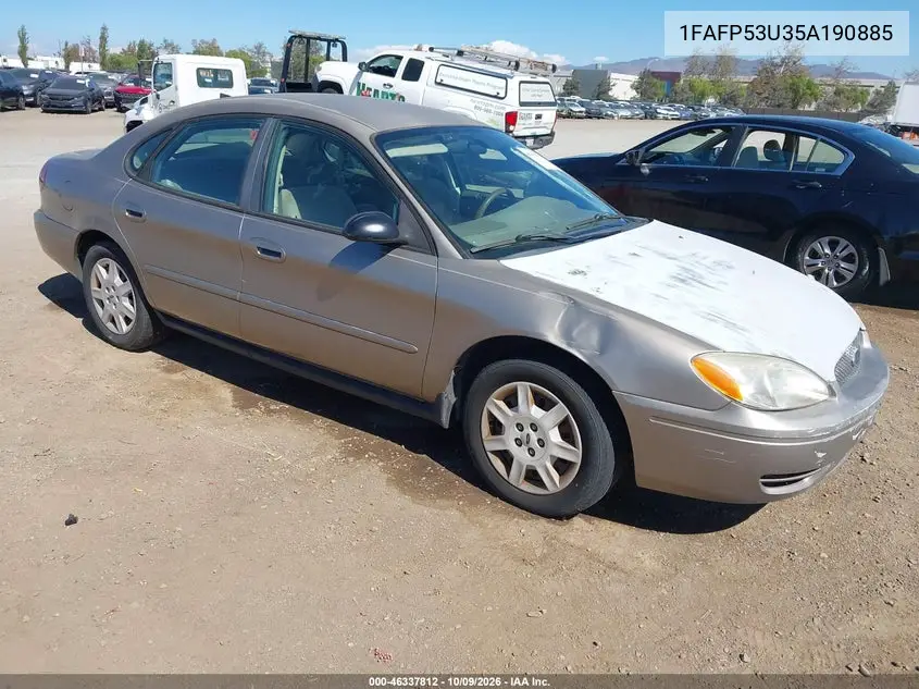 2005 Ford Taurus Se VIN 1FAFP53U35A190885 фото 1