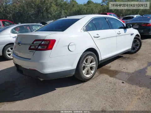 2019 Ford Taurus Se VIN 1FAHP2D81KG100912 фото 4