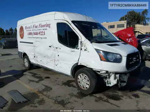 1FTYR2CM8KKA88449 — 2019 Ford Transit, Передняя часть справа, фото до ремонта