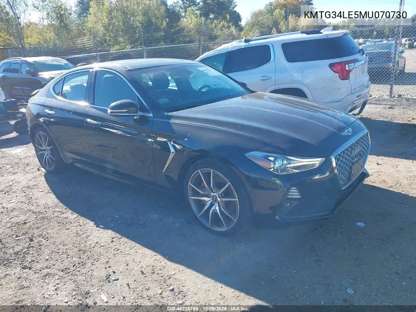 2021 Genesis G70 3.3T Awd VIN KMTG34LE5MU070730 фото 2