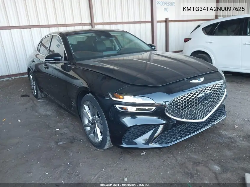 2022 Genesis G70 2.0T Rwd VIN KMTG34TA2NU097625 фото 2