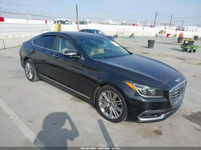 KMHGN4JEXJU238641 — 2018 Genesis G80 3.8, Задняя часть (Rear), фото до ремонта