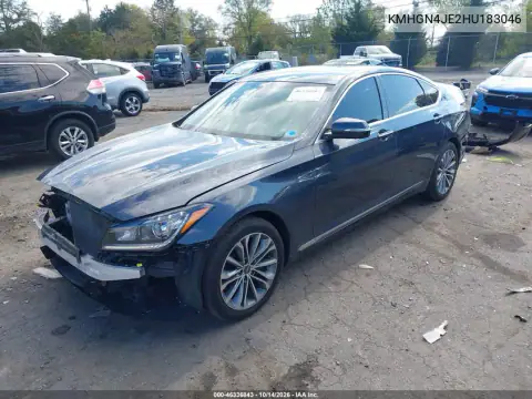 KMHGN4JE2HU183046 — 2017 Genesis G80, фото 3 с аукциона IAAI, Передняя и задняя части