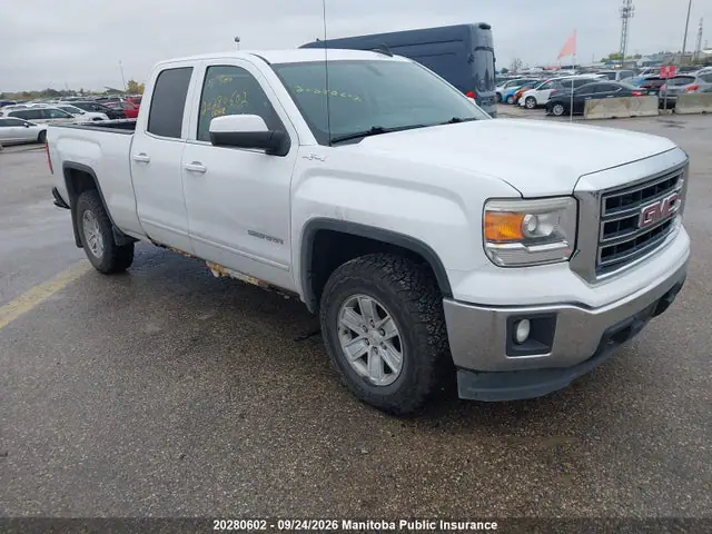 1GTV2UEC6FZ350294 — 2015 GMC Sierra 1500 SLE Double Cab, Град (Hail), фото до ремонта