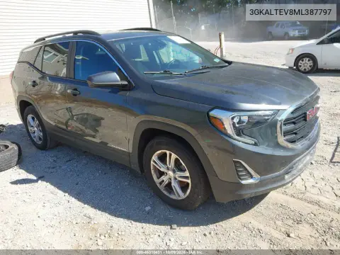 3GKALTEV8ML387797 — 2021 GMC Terrain, Наводнение, фото до ремонта