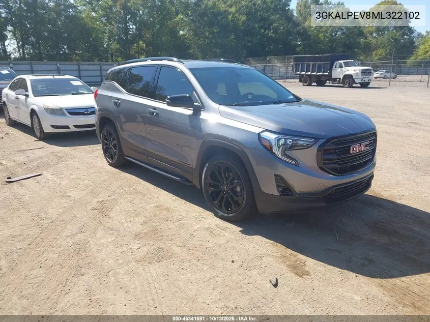 3GKALPEV8ML322102 GMC Terrain 2021 — повреждение Пресная вода, фото до ремонта