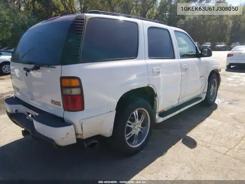 2001 GMC Yukon Denali VIN 1GKEK63U61J308050 фото 5