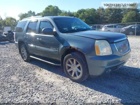 1GKFK63817J210687 — 2007 GMC Yukon, Естественный износ, фото до ремонта