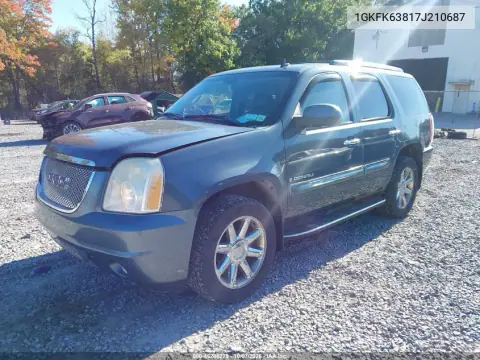 2007 GMC Yukon Denali VIN 1GKFK63817J210687 фото 2