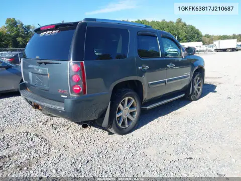 2007 GMC Yukon Denali VIN 1GKFK63817J210687 фото 4