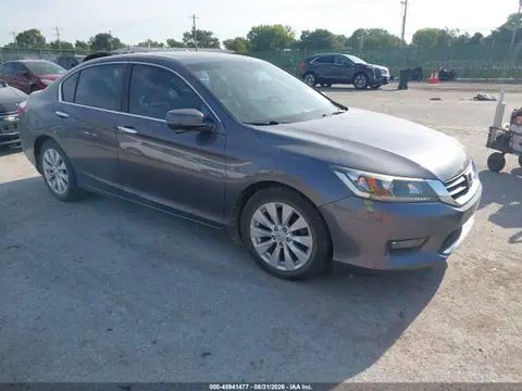 1HGCR2F81EA216566 — 2014 Honda Accord EX-L, Град (Hail), фото до ремонта
