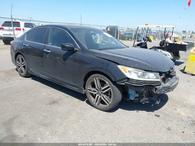 1HGCR2F10HA207865 — 2017 Honda Accord Sport SE, Передняя часть (Front End), фото до ремонта