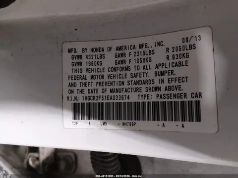 2014 Honda Accord Sport VIN 1HGCR2F51EA033674 фото 9