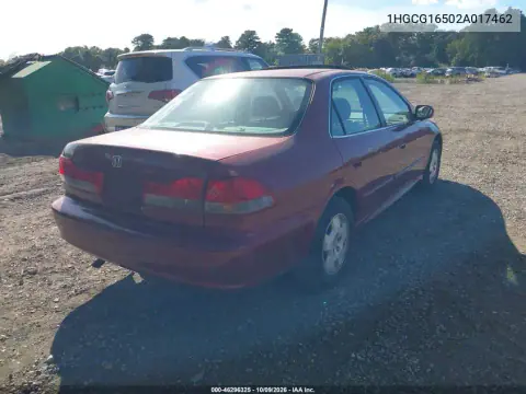 2002 Honda Accord 3.0 Ex VIN 1HGCG16502A017462 фото 4