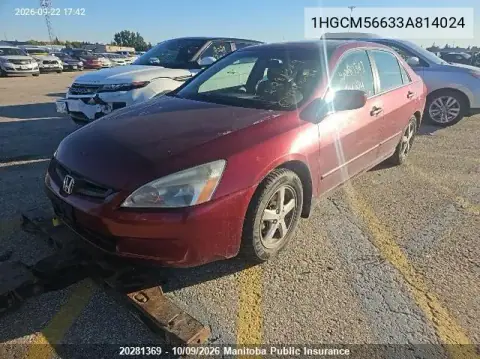 1HGCM56633A814024 — 2003 Honda Accord, Сзади слева, фото до ремонта