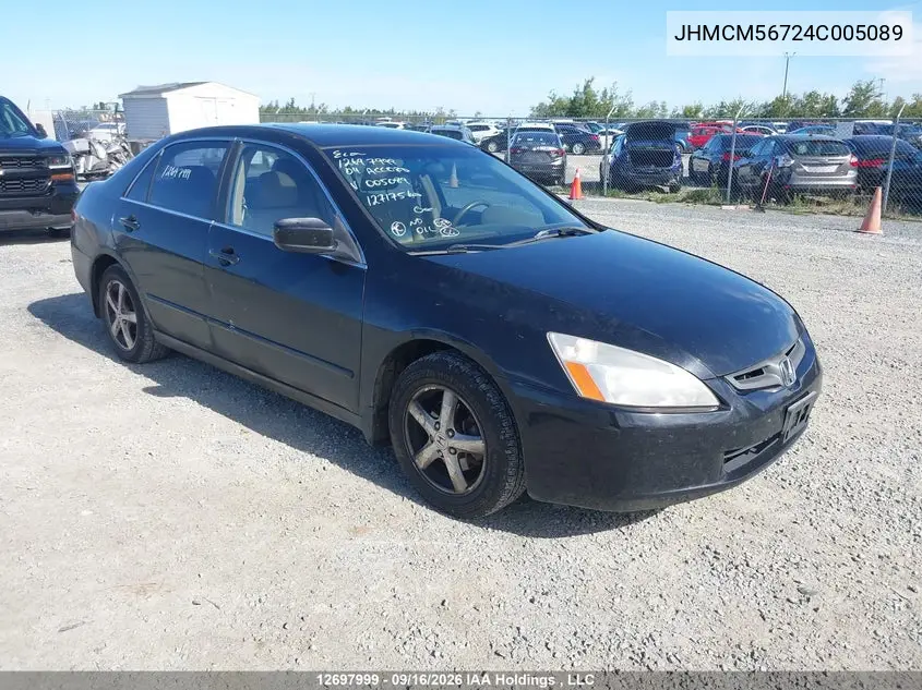 2004 Honda Accord 2.4 Ex VIN JHMCM56724C005089 фото 1