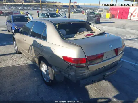 2004 Honda Accord 2.4 Lx VIN JHMCM56364C025018 фото 4