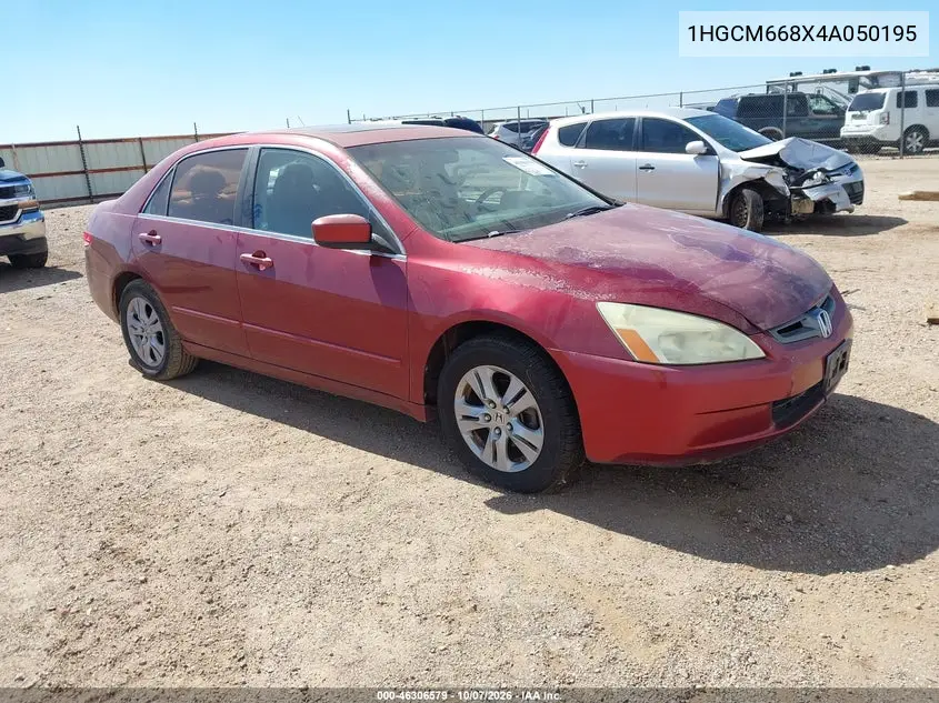 2004 Honda Accord 3.0 Ex VIN 1HGCM668X4A050195 фото 2
