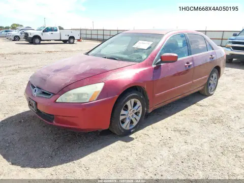 2004 Honda Accord 3.0 Ex VIN 1HGCM668X4A050195 фото 3