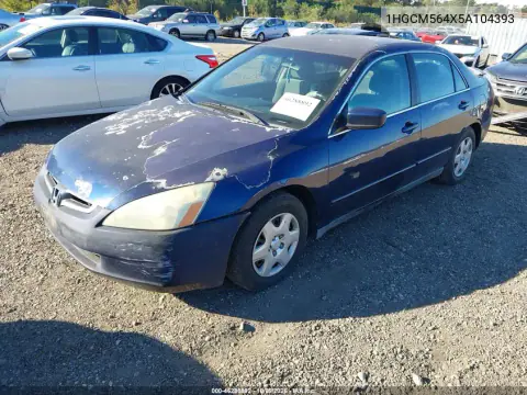 2005 Honda Accord 2.4 Lx VIN 1HGCM564X5A104393 фото 3