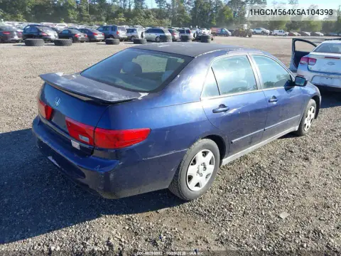 2005 Honda Accord 2.4 Lx VIN 1HGCM564X5A104393 фото 5