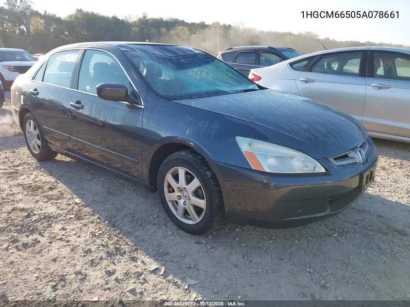 2005 Honda Accord 3.0 Ex VIN 1HGCM66505A078661 фото 2