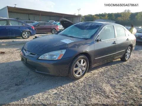 2005 Honda Accord 3.0 Ex VIN 1HGCM66505A078661 фото 3