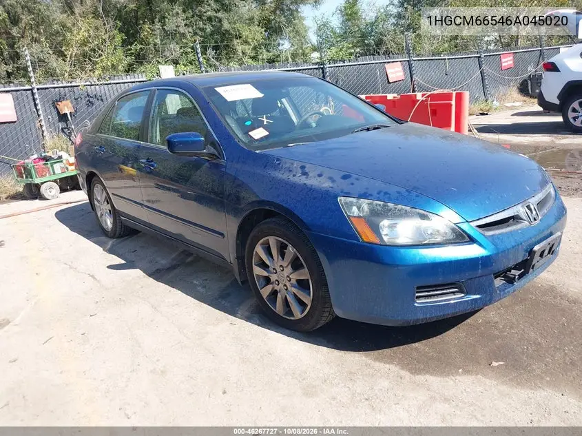 2006 Honda Accord 3.0 Ex VIN 1HGCM66546A045020 фото 2