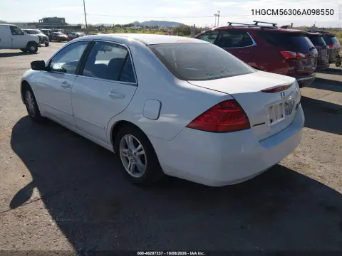 2006 Honda Accord 2.4 Se VIN 1HGCM56306A098550 фото 4