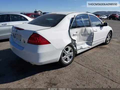 2006 Honda Accord 2.4 Se VIN 1HGCM56306A098550 фото 5