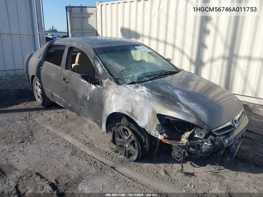 1HGCM56746A011753 Honda Accord 2006 — повреждение Передняя часть, фото до ремонта