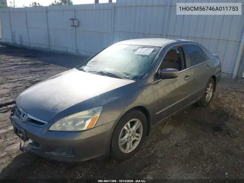 1HGCM56746A011753 — 2006 Honda Accord, фото 2 с аукциона IAAI, Передняя часть