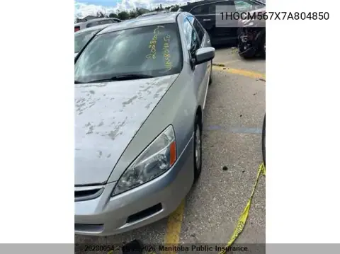 2007 Honda Accord Se VIN 1HGCM567X7A804850 фото 2