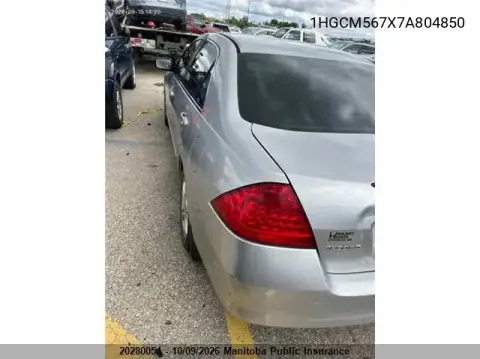 2007 Honda Accord Se VIN 1HGCM567X7A804850 фото 3