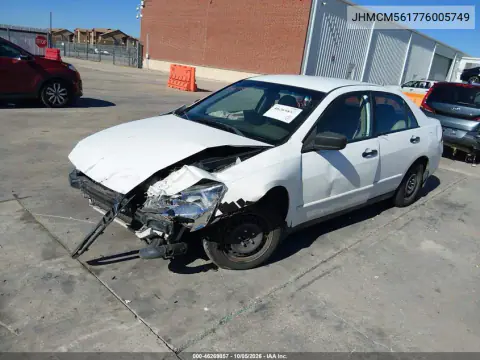 2007 Honda Accord 2.4 Vp VIN JHMCM56177C005749 фото 2